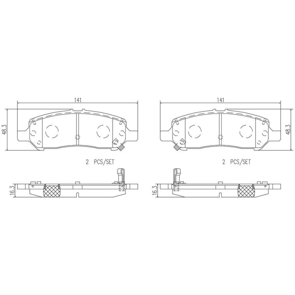 Balatas De Freno Trasera Para Dodge Dart 2013-2016
