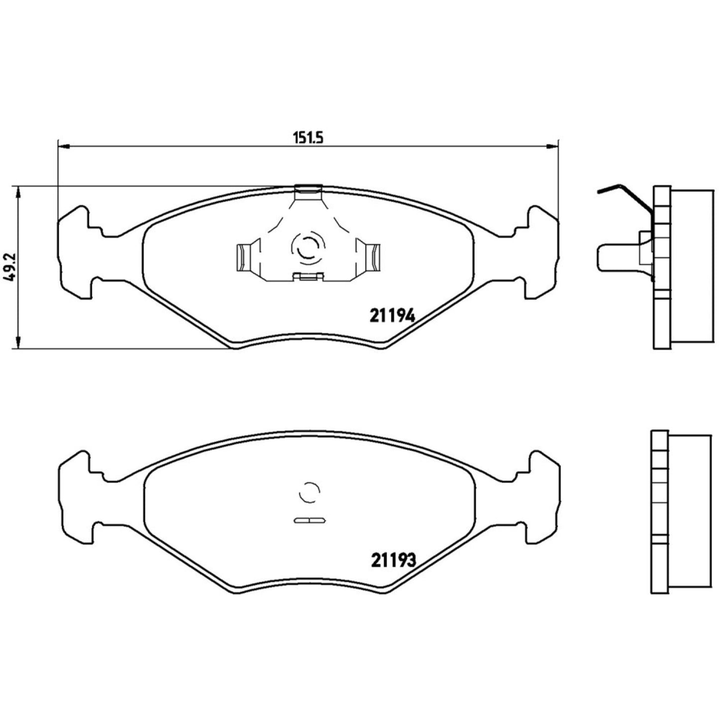 Balatas De Freno Delantera Para Volkswagen Pointer 1998-2009