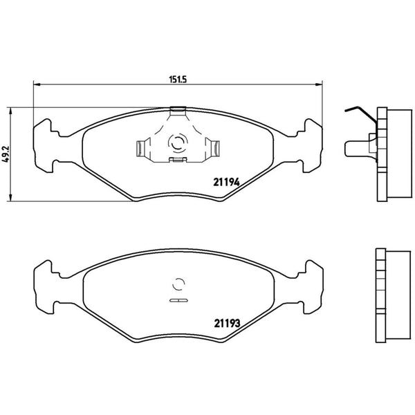 Balatas De Freno Delantera Para Volkswagen Pointer 1998-2009