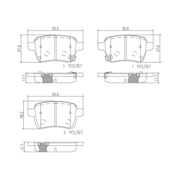 Balatas De Freno Trasera Para Fiat 500L 2014-2020