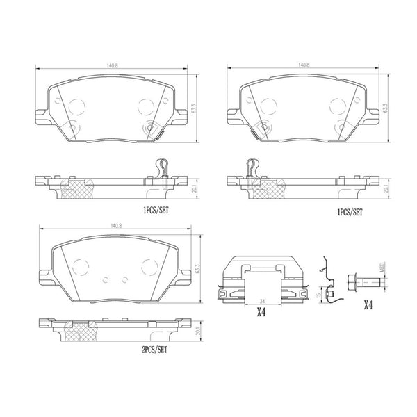 Balatas De Freno Delantera Para Jeep Renegade 2015-2020