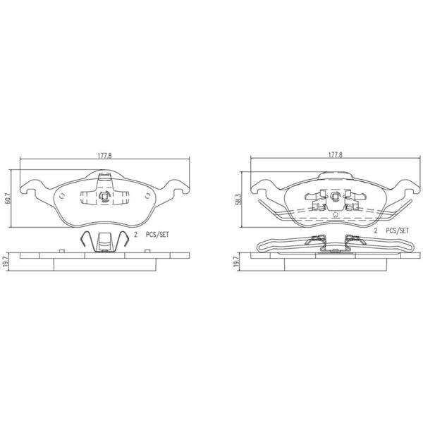 Balatas De Freno Delantera Para Ford Focus 2000-2004