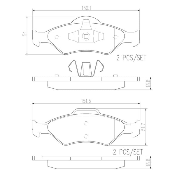 Balatas De Freno Delantera Para Ford Fiesta 2001-2010