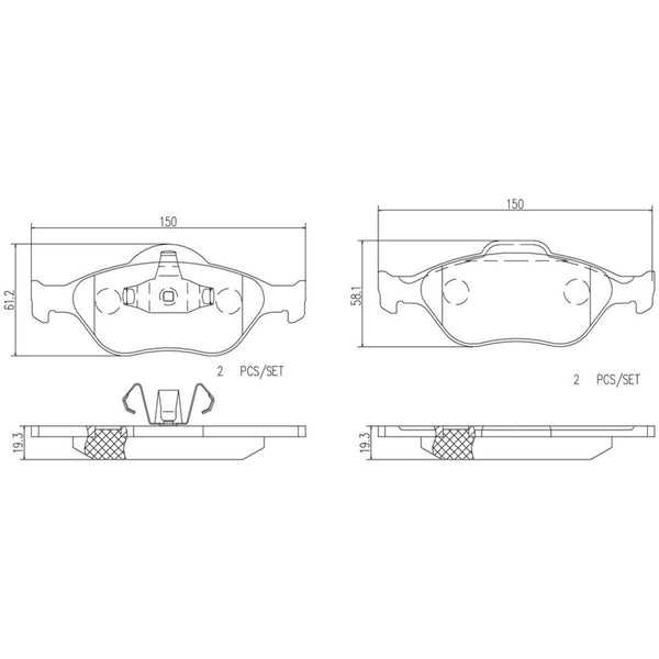 Balatas De Freno Delantera Para Ford Ecosport 2004-2012