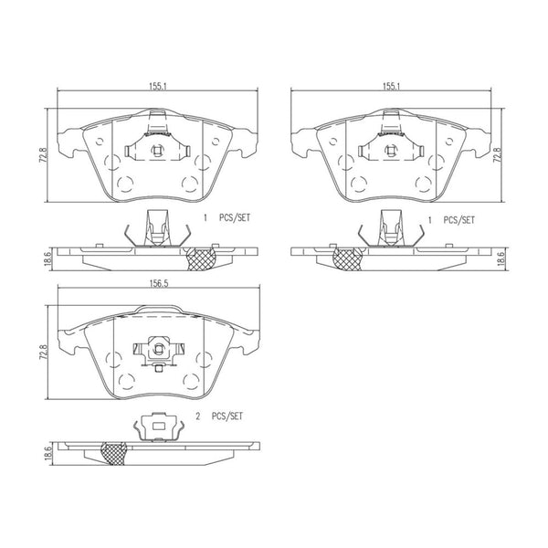 Balatas De Freno Delantera Para Volvo C70 2006-2013