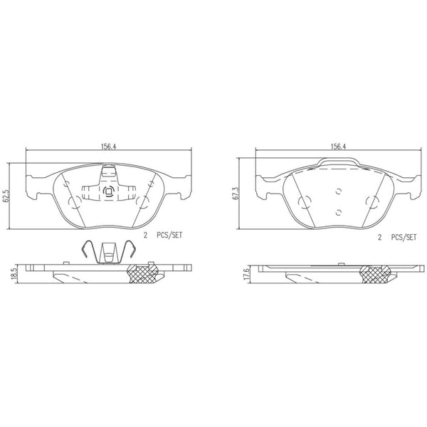 Balatas De Freno Delantera Para Ford Focus 2002-2004