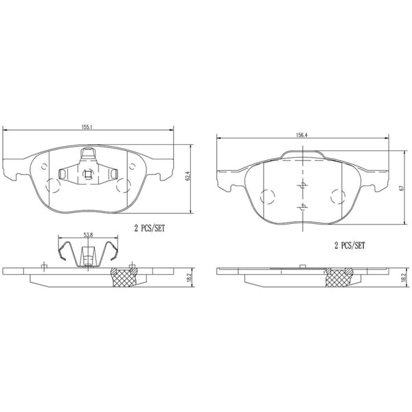 Balatas De Freno Delantera Para Ford Focus 2004-2018