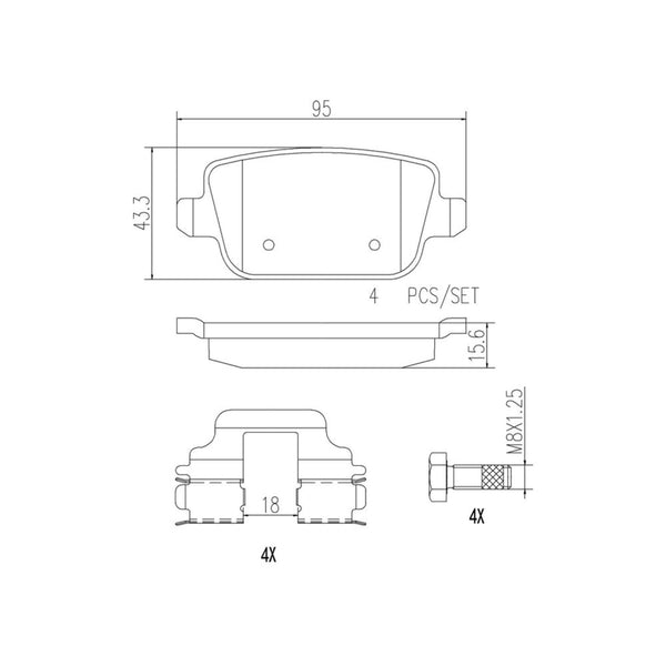 Balatas De Freno Trasera Para Ford Focus 2010-2011