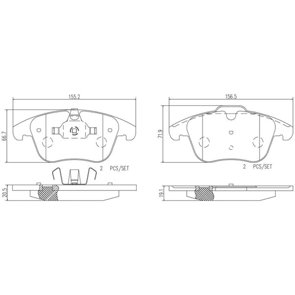 Balatas De Freno Delantera Para Land Rover Lr2 2008-2014