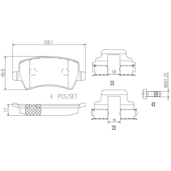 Balatas De Freno Trasera Para Land Rover Lr2 2008-2014