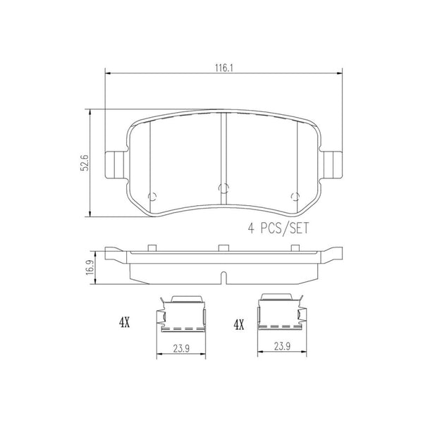 Balatas De Freno Trasera Para Ford Freestar 2004-2007