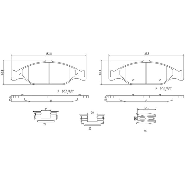 Balatas De Freno Delantera Para Ford Mustang 1999-2004