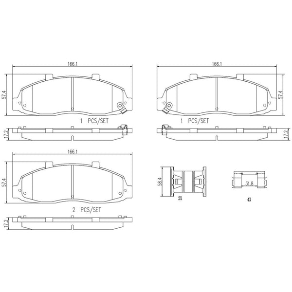 Balatas De Freno Delantera Para Ford F-150 1997-2003