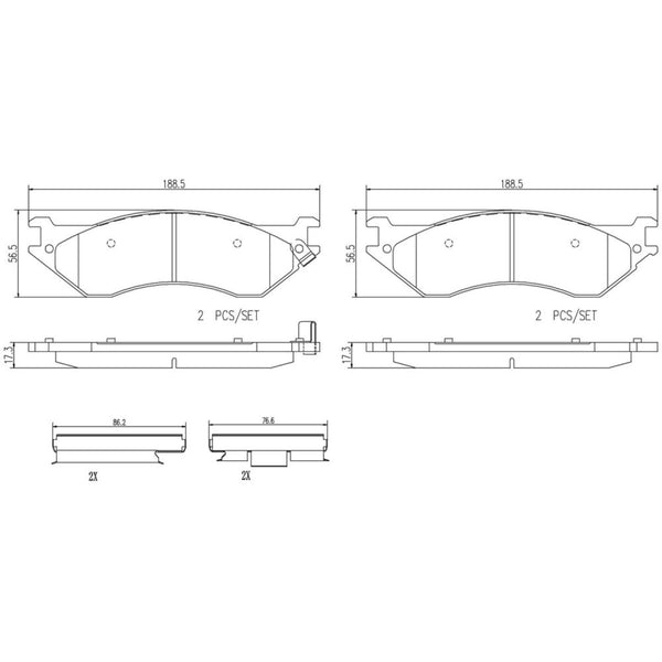 Balatas De Freno Delantera Para Ford Expedition 1997-2002