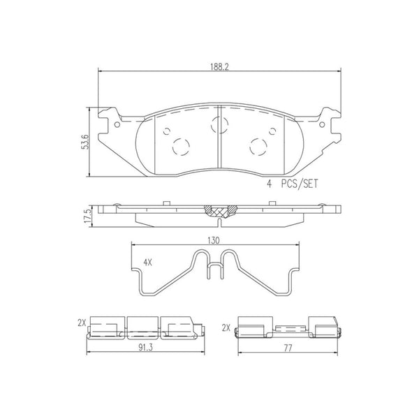 Balatas De Freno Delantera Para Ford E-150 2003-2006