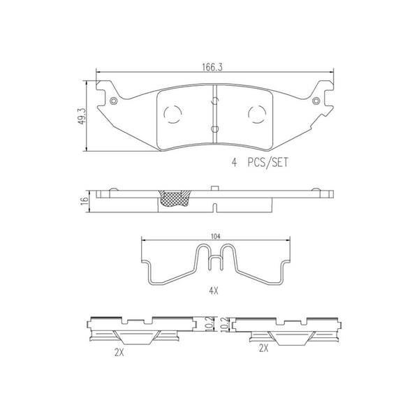 Balatas De Freno Trasera Para Ford E-150 2004-2006