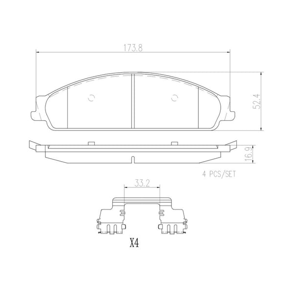 Balatas De Freno Delantera Para Ford Five Hundred 2005-2007