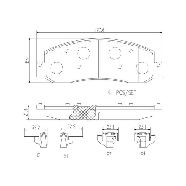 Balatas De Freno Delantera Para Ford F-250 Super Duty 2008-2012
