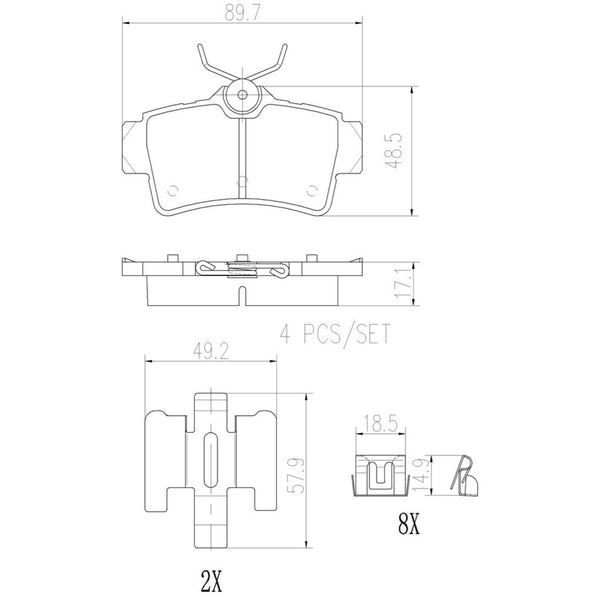 Balatas De Freno Trasera Para Ford Mustang 1994-2004