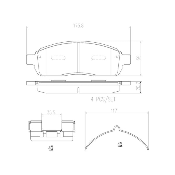 Balatas De Freno Delantera Para Ford F-150 2004-2009