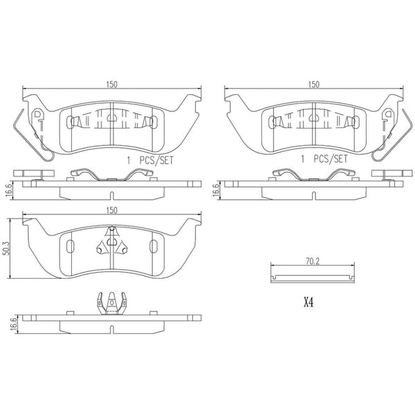 Balatas De Freno Trasera Para Ford Crown Victoria 2003-2008