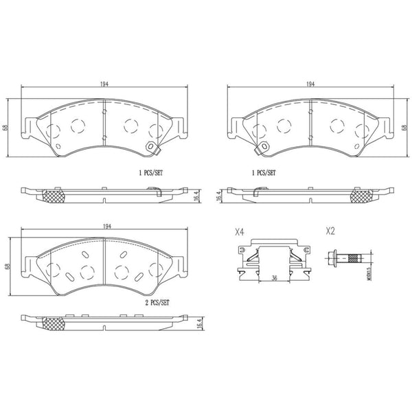 Balatas De Freno Delantera Para Ford Ranger 2013-2022