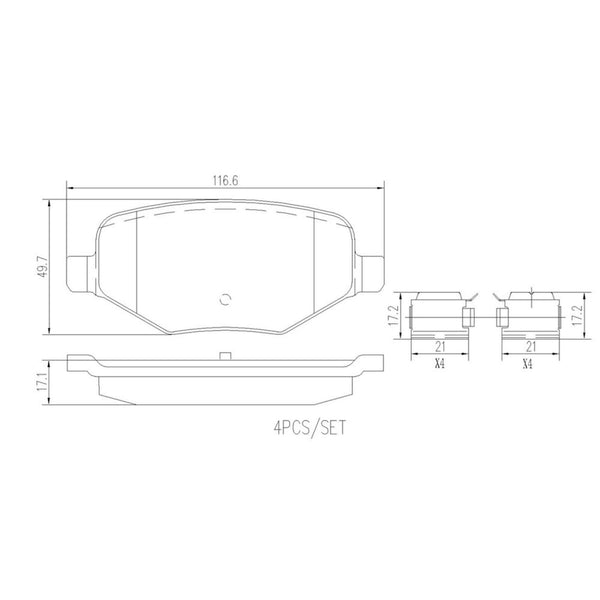 Balatas De Freno Trasera Para Ford Taurus 2010-2019