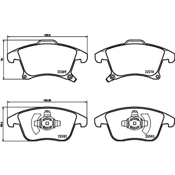 Balatas De Freno Delantera Para Ford Fusion 2013-2020