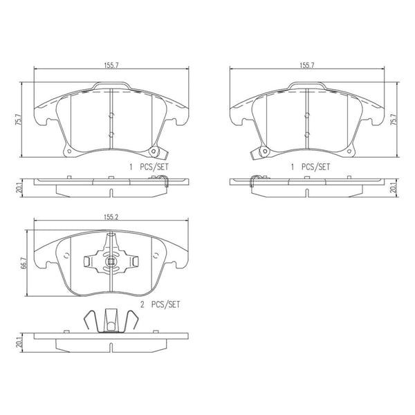 Balatas De Freno Delantera Para Ford Fusion 2013-2020