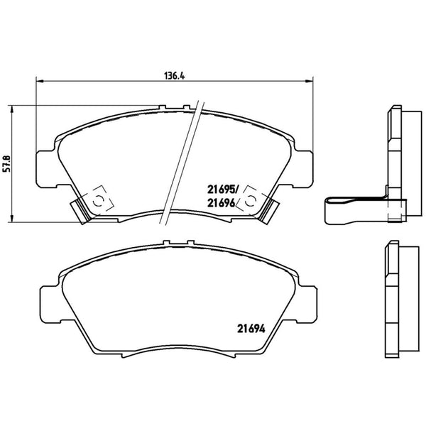Balatas De Freno Delantera Para Honda Civic 1993-2015