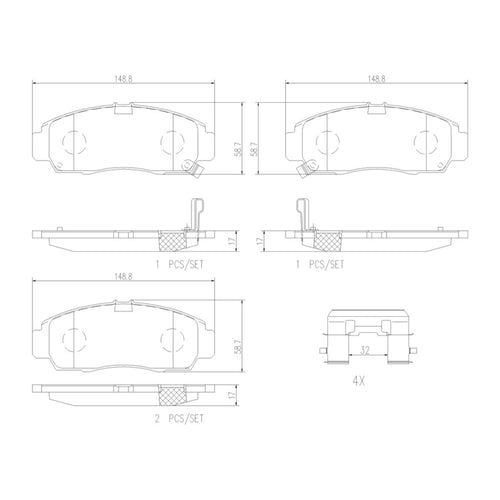 Balatas De Freno Delantera Para Acura Tl 1999-2008
