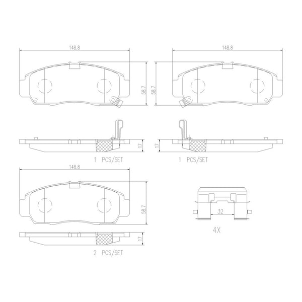 Balatas De Freno Delantera Para Acura Tl 1999-2008
