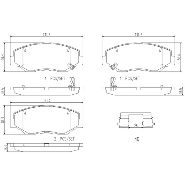 Balatas De Freno Delantera Para Honda Accord 2003-2017