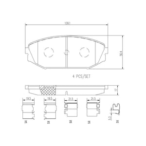 Balatas De Freno Delantera Para Acura Mdx 2001-2002