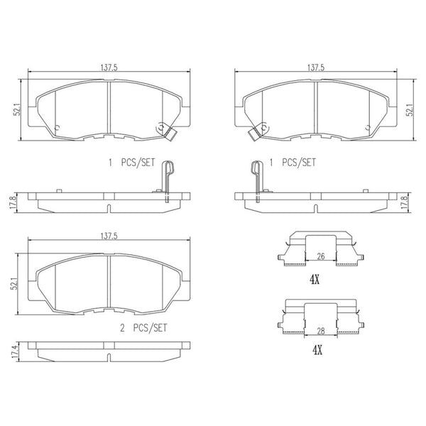 Balatas De Freno Delantera Para Honda Accord 1998-2002
