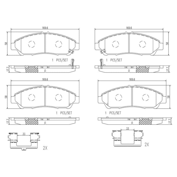 Balatas De Freno Delantera Para Acura Mdx 2007-2013