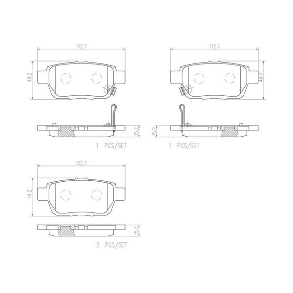 Balatas De Freno Trasera Para Honda Ridgeline 2006-2014