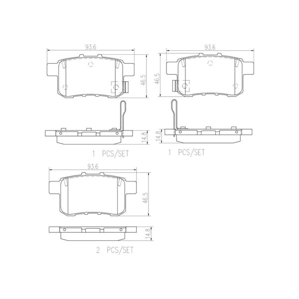 Balatas De Freno Trasera Para Honda Accord 2008-2017