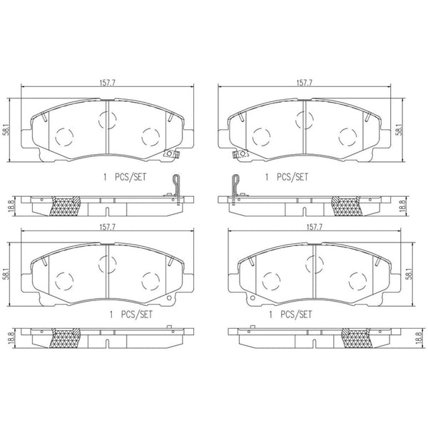Balatas De Freno Delantera Para Honda Ridgeline 2012-2014