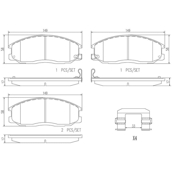 Balatas De Freno Delantera Para Kia Sedona 2002-2004