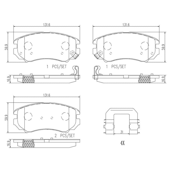 Balatas De Freno Delantera Para Hyundai Elantra 2007-2010