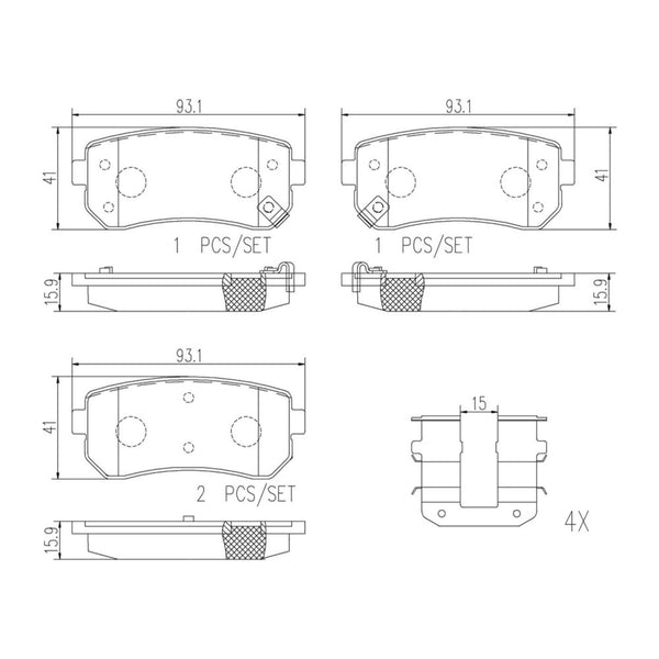 Balatas De Freno Trasera Para Hyundai Elantra 2009-2012