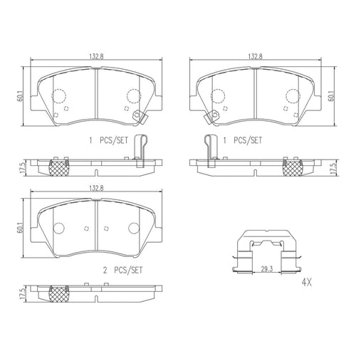 Balatas De Freno Delantera Para Hyundai Elantra 2011-2016
