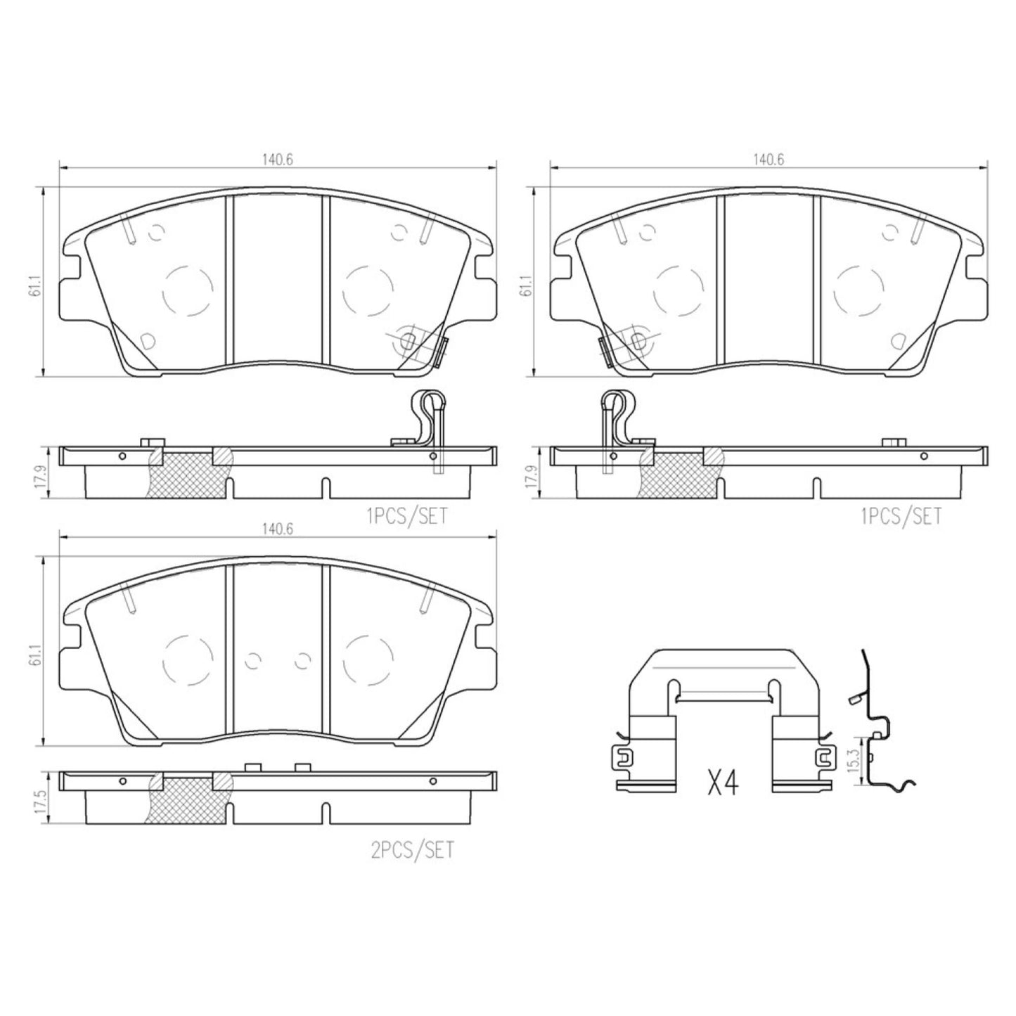 Balatas De Freno Delantera Para Hyundai Tucson 2016-2019