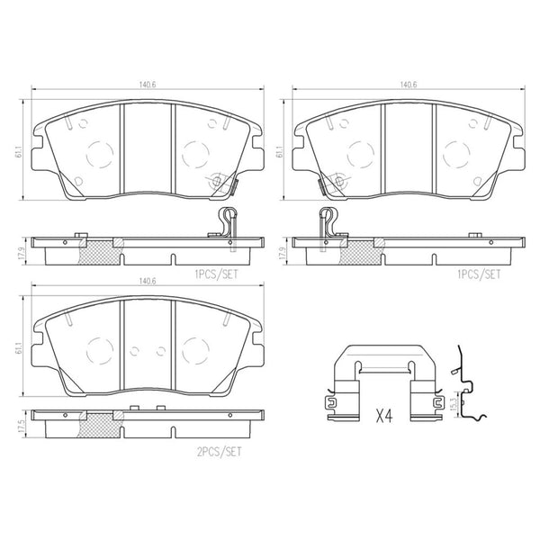 Balatas De Freno Delantera Para Hyundai Tucson 2016-2019