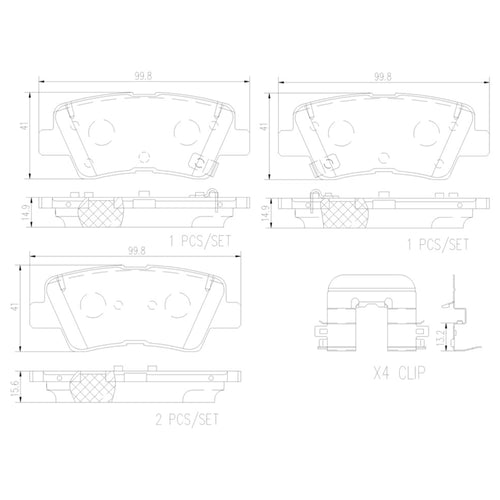 Balatas De Freno Trasera Para Kia Soul 2017-2019