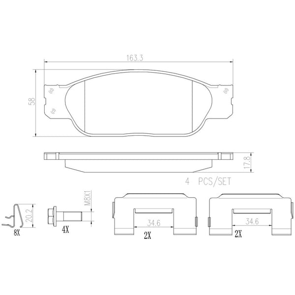 Balatas De Freno Delantera Para Jaguar S-Type 2001-2004