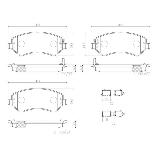 Balatas De Freno Delantera Para Chrysler Town & Country 2003-2007