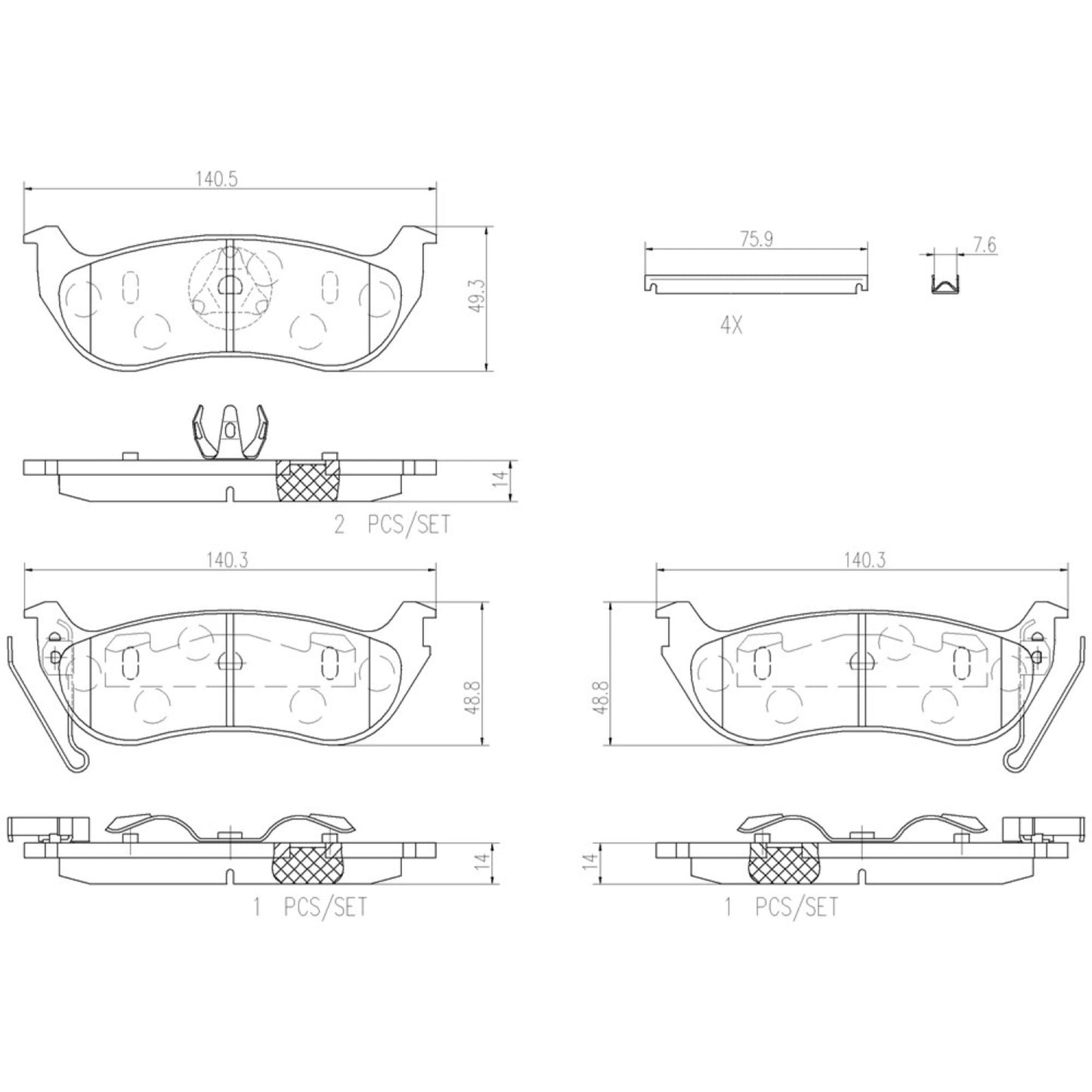 Balatas De Freno Trasera Para Jeep Liberty 2004-2007