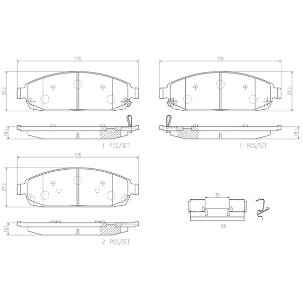 Balatas De Freno Delantera Para Jeep Grand Cherokee 2005-2010
